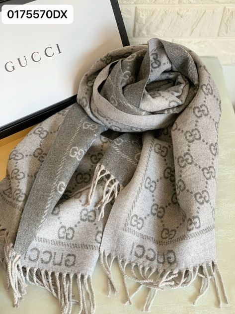 Gucci Wool Scarf, Gucci Shawl Outfit, Gucci Shawl, Scarf Gucci, Scarf Aesthetic, Shawl Outfit, Gucci Clothing, Gucci Collection, Chanel Scarf