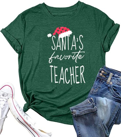 Pajama Day At School, Teacher Letter, Letter To Teacher, Christmas Wear, Womens Christmas Shirts, Tops Short Sleeve, Teaching Life, Tshirt Women, Favorite Teacher