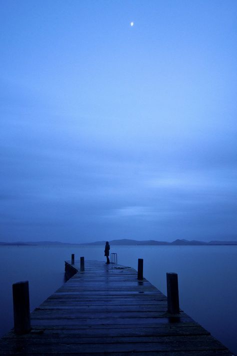 Lake Trasimeno, Italy Blue Asthetics, Regional Gothic, Blue Hour Photography, Life Captions, Blue Aesthetics, Editing Material, Ocean Tropical, Blue Aesthetic Dark, Everything Is Blue