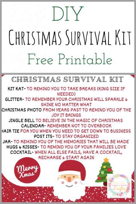 Have fun with your family, friends and neighbors by creating this DIY Christmas Survival Kit in a mason jar. It’s a fun holiday gift idea! #Christmas #MasonJarGift #SurvivalKit #ChristmasSurvivalKit #FreePrintable #FunGiftIdea #DIY Christmas Survival Kit Ideas, Christmas Survival Kit, Printable Cookies, Survival Kit Ideas, Holiday Survival Kit, Surviving Christmas, Survival Kit Gifts, Survival Ideas, Inexpensive Christmas Gifts