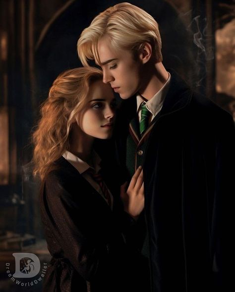 Draco Y Hermione, Fanfic Dramione, Hungarian Horntail, Garri Potter, Hogwarts Slytherin, Draco And Hermione Fanfiction, Slytherin Gryffindor, Ron Weasley Hermione Granger, Dramione Fan Art