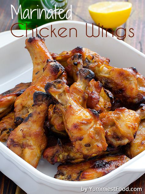 Marinated Chicken Wings Recipes, Chicken Wings Recipe Oven, Marinated Wings, Chicken Wing Marinade, Spicy Chicken Breast, Oven Chicken Wings, Marinated Chicken Wings, Baked Chicken Wings Oven, Risotto Dishes