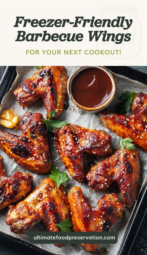 Enjoy a flavorful dish with this Freezer-Friendly Wings. It's a versatile dish that's perfect for a weekend cookout or dinner party. And you can conveniently freeze leftovers, reheat, and serve warm any day of the week. | Discover more freezing recipes at ultimatefoodpreservation.com Barbecue Wings, Freeze Leftovers, Freezing Recipes, Barbecue Chicken Wings, Homestead Recipes, Frozen Chicken Wings, Budget Freezer Meals, Bbq Chicken Wings, Make Ahead Freezer Meals