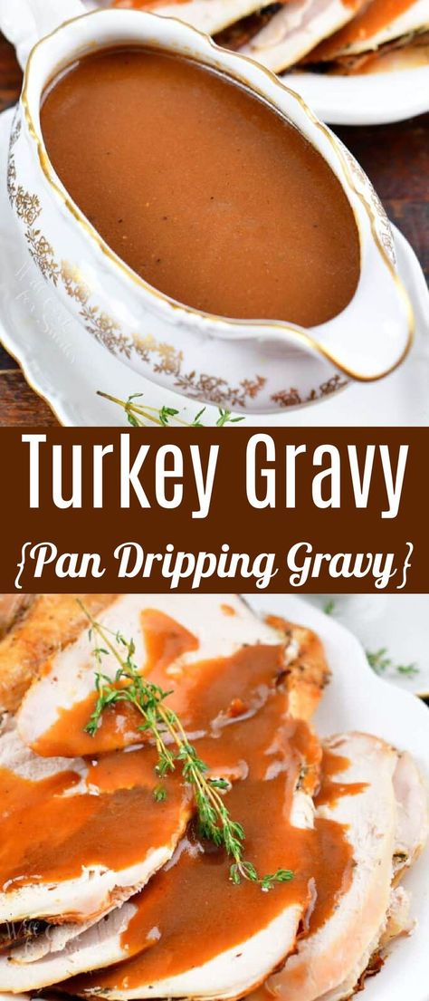 The Best Turkey Gravy is the most flavorful one, and it’s made from the pan drippings after roasting the turkey. There are only four ingredients in this simple gravy recipe, and the pan dripping are by far the most important one! I include a few very important tips to get the best tasting drippings, which will in turn give you the best tasting turkey gravy. Turkey Gravy Recipe With Drippings, Simple Gravy Recipe, Dripping Gravy, Gravy Recipe No Drippings, The Best Turkey Gravy, Thanksgiving Gravy Recipes, Simple Gravy, Best Gravy Recipe, Roast Turkey Gravy