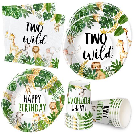 PRICES MAY VARY. 【Two Wild Birthday Party Decorations】Jungle party decorations dinnerware for 2nd birthday included 24pcs 9'' two wild plates, 24pcs 7'' wild animal plates, 24pcs paper napkins, 24pcs Jungle cups, for safari 2nd birthday party supplies 【Safari 2nd Birthday Decorations】This wild animal 2nd birthday party supplies will make you satisfied, two wild birthday party supplies are designed with cute elephants, giraffes, lions, zebras, and other animals, perfect for jungle 2nd birthday pa Wild Birthday Decorations, Four Ever Wild Birthday, Four Ever Wild, 3rd Birthday Party For Boy, Safari Party Decorations, Birthday Plates, Jungle Animals Party, Jungle Party Decorations, Wild Birthday Party