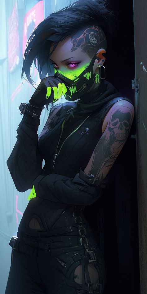 Female Cyberpunk Oc, Cyberpunk Art Character, Cyberpunk Character Concept Art, Cyberpunk Character Designs, Cyberpunk Aesthetic Character, Cyberpunk Female Oc, Cyberpunk Character Art Female Neon, Cyberpunk Woman Character Art, Cyberpunk Girl Character Design