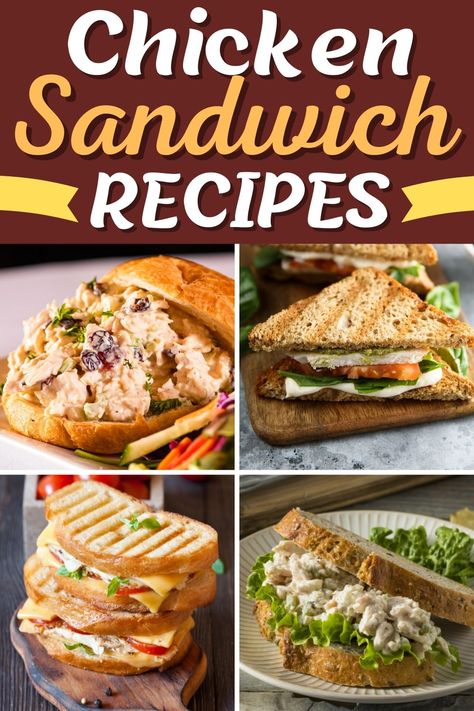 Wondering what to have for lunch? Try these chicken sandwich recipes! From sloppy Joes to paninis to grilled cheese, these sandwiches are hearty, filling, and so good. Lunchmeat Sandwiches, Chicken Sandwich Filling, Chicken Breast Sandwich Recipes, What To Have For Lunch, Healthy Chicken Sandwich Recipes, Chicken Breast Sandwich, Chicken Salad Sandwich Recipe, Tea Sandwiches Recipes, Recipes To Make At Home