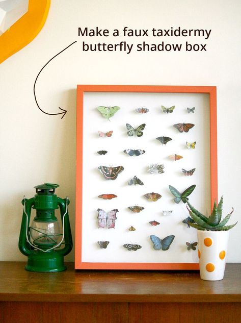 3d Frame Diy, Diy Faux Butterfly Taxidermy, Butterfly In Frame Decor, Butterfly Shadow Boxes Diy, Faux Butterfly Taxidermy, Shadow Box Butterflies, 3d Printed Frame, 3d Frame Art, Butterfly Shadow Boxes