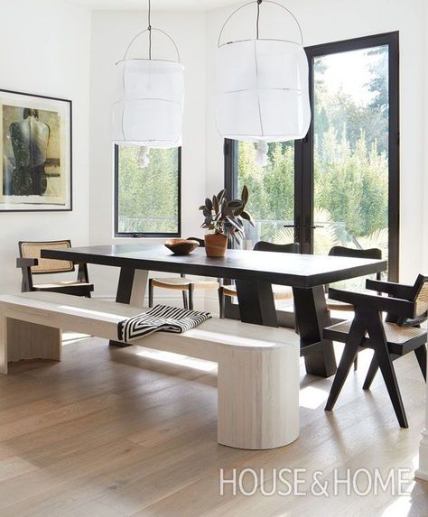 Mismatched Chairs, Outdoor Dining Room, Dining Room Interiors, Dining Table Black, Studio Mcgee, Dining Room Inspiration, The Design Files, Modern Dining Room, Dining Room Design