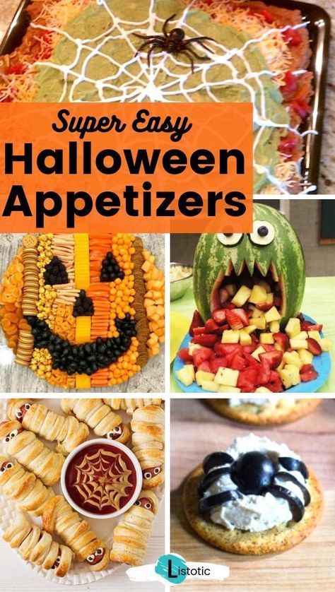 Easy Halloween Appetizers, Fun Halloween Appetizers, Fun Halloween Snacks, Halloween Appetizers Easy, Easy Halloween Snacks, Halloween Party Appetizers, Halloween Food Appetizers, Easy Halloween Party, Spooky Halloween Party