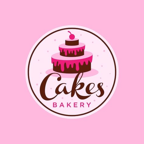 Vector sweet cake bakery shop logo | Premium Vector #Freepik #vector #confectionery #bakery #cakes #birthday-cake Logo Bakery Cake, Cake Bakery Shop, Diy Cake Topper Printable, Cake Shop Design, Bakery Shop Design, Cake Vector, Cake Logo Design, Diy Cake Topper, Cake Bakery