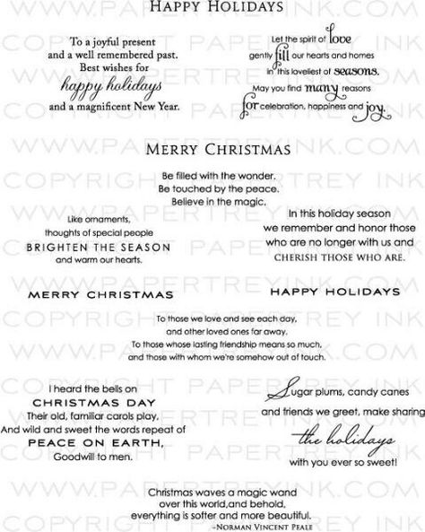 Corner Quotes, Christmas Card Sentiments, Paper Card Ideas, Greeting Card Sentiments, Christmas Card Verses, Card Verses, Christmas Verses, Card Quotes, Christmas Card Sayings