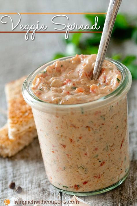 Quick Dip Recipes, Red Pepper Dip Recipe, Pepper Dip Recipe, Sandwich Spread Recipes, Roasted Red Pepper Dip, Red Pepper Dip, Pepper Dip, Stuffed Pepper Dip, Pasta Carbonara