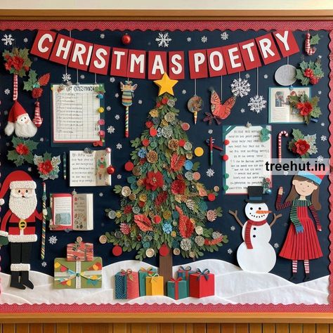 Free Christmas Bulletin Board Ideas for High School. Christmas Classroom Activities for High School. Christmas Winter Bulletin Board Ideas, Christmas School Board Decoration Ideas, Classroom Decoration Christmas, Christmas Decoration Bulletin Board, Diy Bulletin Board Christmas Tree, Christmas Decor Ideas At School, Christmas Cork Board Ideas, Christmas Class Board Ideas, School Christmas Display Ideas