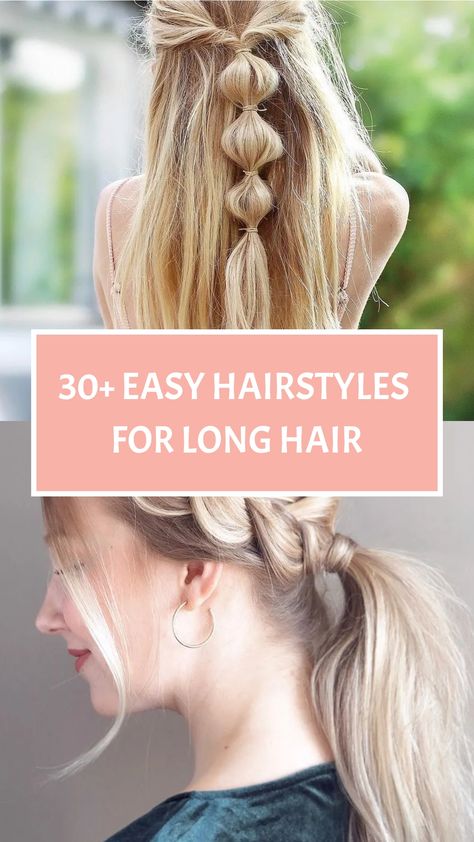 30+ Easy Hairstyles for Long Hair Diy Wedding Hairstyles For Long Hair, Easy Long Hair Styling Ideas, Easy Long Hair Updo, Simple Updos For Long Hair, Hairstyles For Long Thick Hair, Quick Hairstyles For Long Hair, Long Hair Updo Easy, Straight Hair Updo, Casual Updos For Long Hair