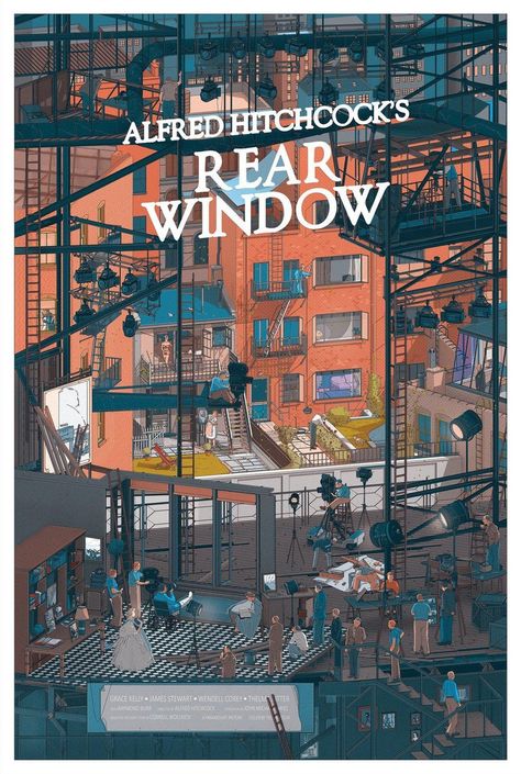 Rear Window Poster, Decor Pictures Wall Art, Rear Window Movie, Decor Pictures Wall, Alt Posters, Window Poster, John Miller, Film Poster Design, Pictures Wall