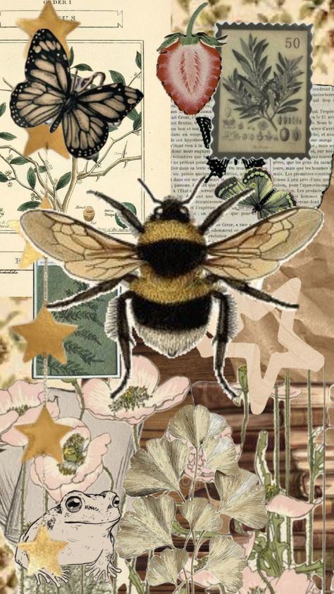 #bee#wallpaper #art #vintage #vibes #love Bugcore Wallpaper, Honey Bee Aesthetic Wallpaper, Bumble Bee Background, Bee Aesthetic Wallpaper, Bee Wallpaper Aesthetic, Bumble Bee Wallpaper, Bee Pics, Bee Collage, Honeycore Aesthetic