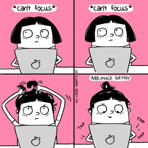 You can only focus when everything is JUST RIGHT. | 15 Signs Your Personality Type Is "Total Mess" Loryn Brantz, In My Twenties, Cant Focus, Cute Pixie Cuts, My Twenties, Stay Awake, How To Focus Better, Quotes Humor, Funny Girl Quotes