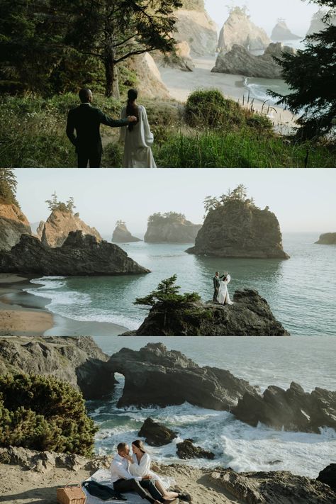 Photos from an intimate elopement at Samuel H. Boardman Scenic Corridor in Southern, Oregon. Find more Oregon coast elopement ideas, Oregon coast elopement locations, and Southern Oregon coast elopement inspiration! Book Julia for your Oregon Coast elopement photos at juliaminaphotography.com! Elope Oregon, Canon Beach Oregon Wedding, Oregon Coastal Wedding, Wedding Oregon, Cannon Beach Oregon Elopement, Oregon Wedding Photography, Samuel H Boardman State Park, Oregon Coast Wedding Venues, Oregon Elopement