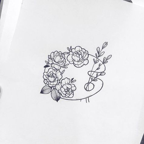 Flower Art Palette Doodle - Bullet Journal Drawing Tier Tattoo, Journal Drawing, Tattoo Zeichnungen, Art Palette, Star Wars Tattoo, Desenho Tattoo, Little Doodles, A Pen, Drawing Tutorials