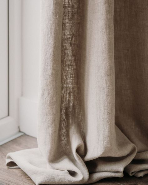 Ivory Curtains Bedroom, Linen Curtains Living Room, Luxury Shower Curtain, Natural Curtains, Luxurious Curtains, Pure Linen Bedding, Fabric For Curtains, Japandi Living, Linen Drapery