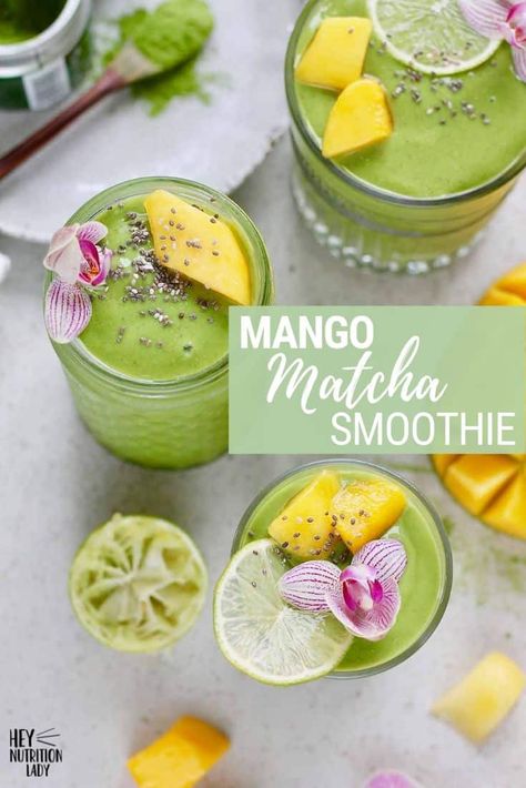 Healthy Morning Breakfast Recipes, Matcha Green Tea Smoothie Recipe, Mango Matcha, Matcha Green Tea Smoothie, Matcha Green Tea Recipes, Morning Recipes Breakfast, Green Tea Smoothie, Banana Frozen, Tea Smoothie