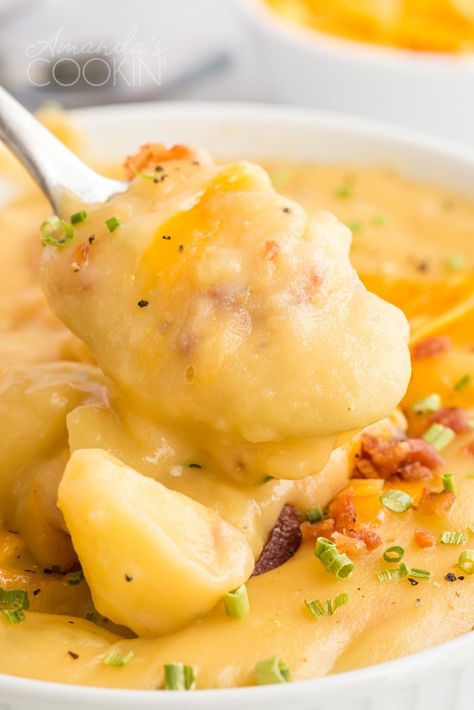 Recipes Using Campbells Cheddar Cheese Soup, Cheddar Cheese Potato Soup, Cheddar Bacon Potato Soup, Cheese Potato Soup, Potato Cheese Soup, Potato Cheddar Soup, Potatoes Soup, Soup Potato, Soup Bar