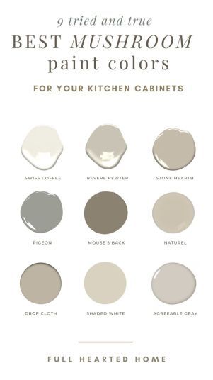 Magnolia Paint Colors Kitchen Cabinets, Dunn Edwards Cabinet Colors, Devol Paint Colors, Manchester Tan Benjamin Moore Kitchen Cabinets, Mushroom Color Cabinets, Beige Painted Cabinets, Painted Kitchen Cabinets Colors 2023, Mushroom Cabinets Kitchens, Light Taupe Kitchen Cabinets