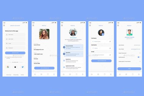 User Member Profile Account Information Screen app App Advertisement, Account Profile, Accounting Information, Face Recognition, Call To Action, Ui Design, User Profile, App Design, Design Template