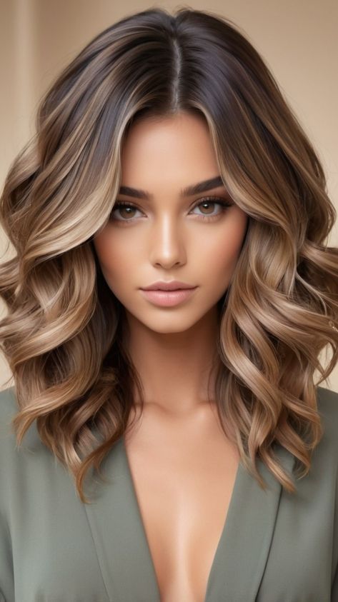 Light Brown Hairstyles, Dark Brown Balayage, Balayage Ideas, Rambut Brunette, Hair Highlight, Brunette Hair With Highlights, Brown Hair Balayage, Brown Balayage, Hair Color Highlights