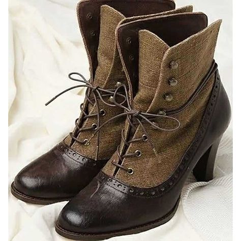 Brown heeled boots