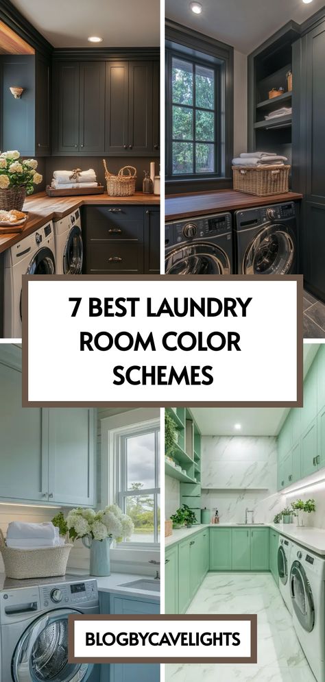 Ready for a laundry room makeover? Dive into our guide featuring the best laundry room colors that inspire joy and creativity 🌈. Boost your home's functionality and style now. Visit our article for all the details! Laundry Room Color Ideas, Laundry Room Color, Room Color Ideas, Functional Laundry Room, Laundry Room Paint Color, Laundry Room Paint, Laundry Room Decorating, Laundry Room Colors, Green Laundry