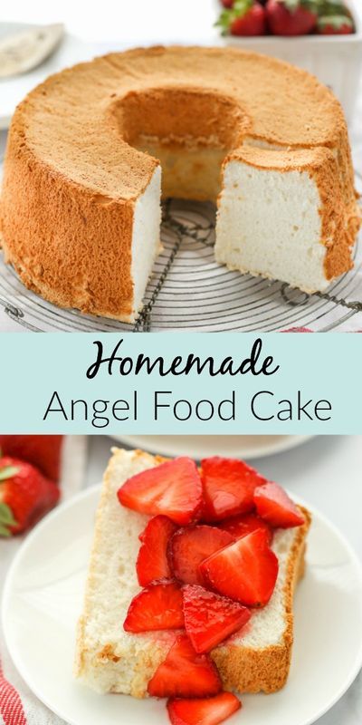 Homemade Angel Food Cake, Angel Food Cake Desserts, Only Angel, Homemade Cake, Homemade Cake Recipes, Oreo Dessert, Homemade Whipped Cream, Angel Food Cake, Food Cake