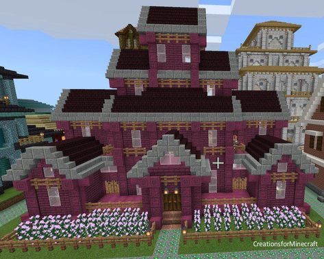 Nether Wood House Minecraft, Crimson Wood Minecraft, Nether Brick House Minecraft, Crimson Minecraft House, Crimson House Minecraft, Crimson Wood House Minecraft, Minecraft Crimson House, Minecraft Bases, Minecraft Brick