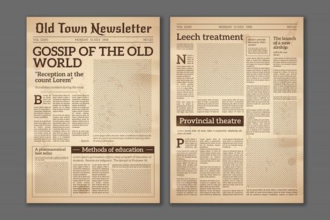 Vintage newspaper. news articles newspri... | Premium Vector #Freepik #vector #newspaper #old-newspaper #newspaper-headline #newspaper-article Blank Newspaper, Daily News Newspaper, Article Template, Newspaper Layout, Newspaper Template, Vintage Newspaper, Newspaper Design, Journal Vintage, Design Brochure