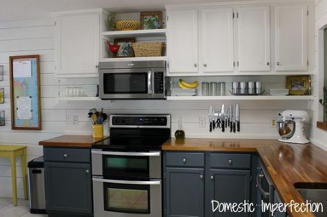 Updating a Kitchen on a Budget - 15 Awesome (& Cheap) Ideas - Refresh Living Builder Grade Kitchen, Traditional Kitchens, Galley Kitchen Remodel, Rental Kitchen, Kitchen Storage Space, Budget Kitchen Remodel, Brown Granite, Gray Cabinets, 아파트 인테리어