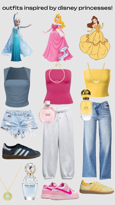 #disney #disneyprincess #aesthetic #fashion #outfit #princess #perfume Modern Disney Characters Outfits, Casual Disney Princess Outfits, Disney Princess Outfits Women, Modern Disney Princess Outfits, Modern Disney Outfits, Belle Inspired Outfits, Princess Aesthetic Outfits, Pocahontas Outfit, Disney Princess Inspired Outfits