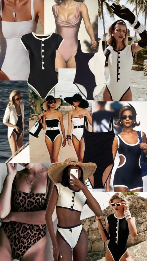 Old Money Swimwear Aesthetic, Timeless Bathing Suits, Old Money Aesthetic Swimsuit, French Riviera Swimwear, Chic Swimwear Classy, Europecore Aesthetic, Beach Aesthetic Outfits Swimsuit, Old Money Style Bikinis, South Of France Outfits French Riviera