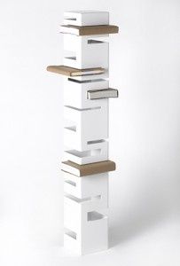 Bookshelf Column Storage Ideas, Column Bookshelf, Unique Book Shelf, Bookcase Design Ideas, Library Furniture Design, Furniture Bookcase, Book Shelving, Freestanding Bookcase, Simple Bookcase