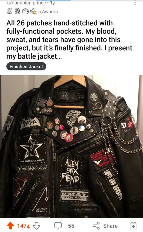 Leather Jacket Battle Vest, Leather Jacket Punk Diy, Patches Leather Jacket, Trad Goth Battle Jacket, Punk Outfits For Women Summer, Leather Battle Vest, Crust Punk Leather Jacket, Goth Leather Jacket Diy, Punk Band Outfits