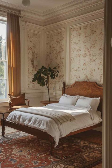 New Victorian Bedroom, Romantic Home Design, Victorian Home Wallpaper, Victorian Era Bedroom, Modern Victorian Decor Bedroom, Victorian Modern Bedroom, Victorian House Bedroom, Victorian Homes Interior Bedroom, Victorian Bedroom Ideas