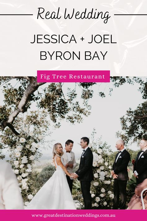 Wedding: Jessica + Joel, Byron Bay: Coastal Vibes Meet Country Charm in This Glorious Byron Bay Wedding Cocktails And Canapes, Restored Farmhouse, Tree Restaurant, Byron Bay Weddings, Road Photography, Journey Of Love, Restaurant Photos, Black Tux, Beach Ceremony