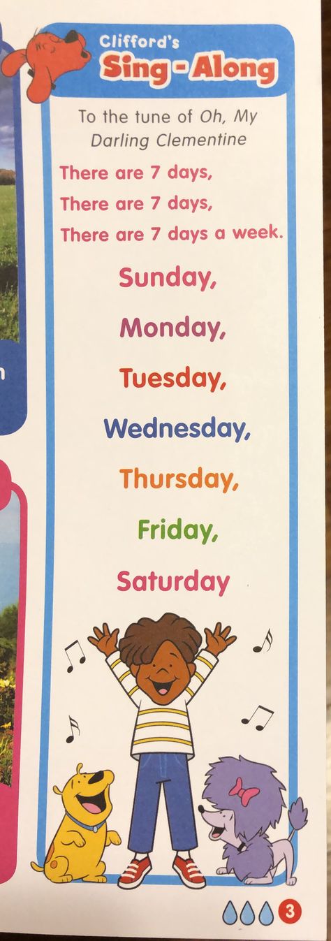 Other days of the week song, I love this one! There Are 7 Days In A Week Song, Circle Time Days Of The Week, 2nd Week Of Preschool Activities, Days Of Week Song, Preschool Days Of The Week Song, Calendar Songs For Preschool, Days Of The Week Song Kindergarten, Days Of The Week Poem, Days Of The Week Songs For Preschool