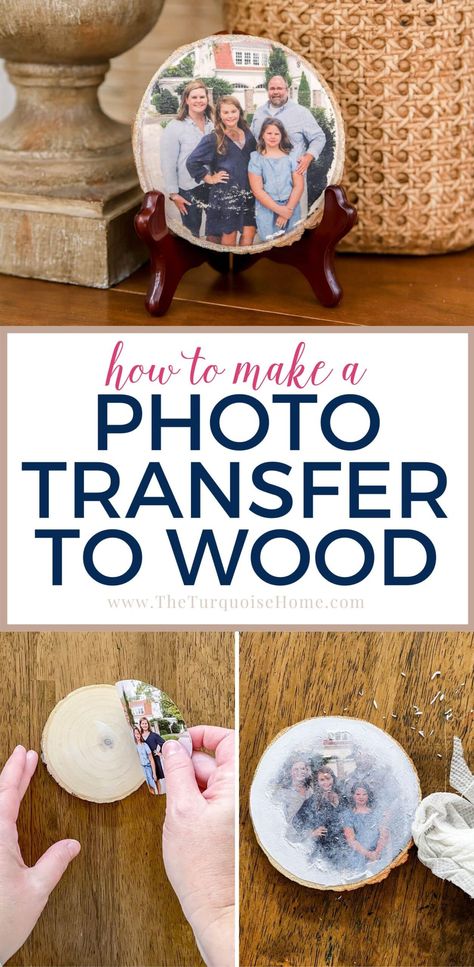 Picture To Wood Transfer, Picture In Wood Diy Photo Transfer, How Do You Transfer A Picture To Wood, Photo Wood Ornaments Diy, Photo On Wood Ornament, Make Ornaments With Pictures, Can You Modge Podge Over Pictures, Diy Wood Picture Ornaments, Photos Transferred To Wood