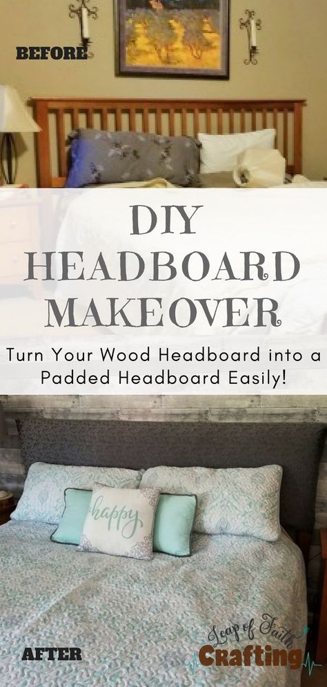 diy padded headboard pin Diy Padded Headboard, Padded Headboard Diy, Diy Fabric Headboard, Headboard Makeover, Old Headboard, Simple Headboard, Diy Headboard Upholstered, Rustic Wall Shelves, Headboard Cover