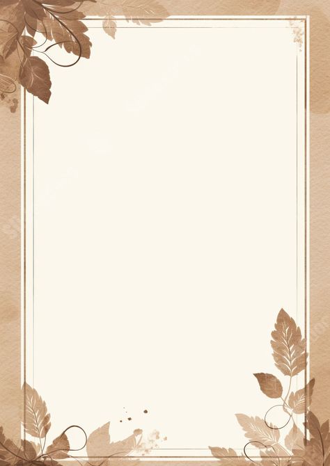 frame leaf watercolour Vintage Border Designs For Projects, Beautiful Frame Background, Printable Frames And Borders, Frame Background Design, Website Background Design, Cute Wallpapers For Android, Printable Border, Background Border, Beautiful Borders