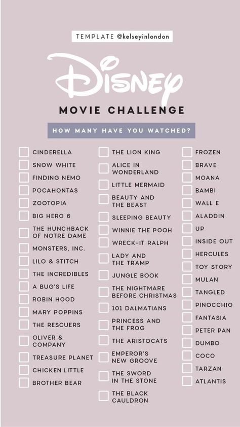 Disney Movie Challenge, Disney Original Movies, Movie Challenge, Disney Movies List, Bahasa Jepun, Movies To Watch Teenagers, Movie Hacks, Netflix Movies To Watch, Disney Movies To Watch