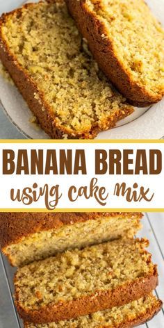 4 Ingredient Banana Bread, Quick Banana Bread Recipe, Quick Banana Bread, Cake Mix Banana Bread, Banana Cake Mix, Cake Mix Muffins, Recipes Using Cake Mix, Banana Bread Cake, Banana Bread Recipe Moist