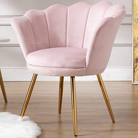 Pink Bedroom Accessories, Mid Century Modern Vanity, Desk Chair Comfy, Pink Velvet Chair, Dressing Chair, Pink Vanity, Classy Bedroom, Mid Century Modern Lighting, Velvet Accent Chair