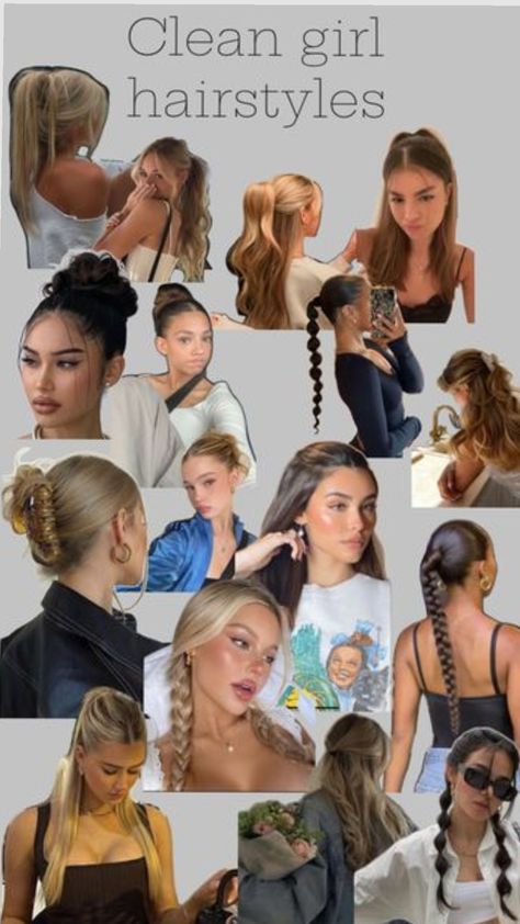 clean girl hairstyles School Hair For Kids, Hairstyles Teenage Girl, 70 Hair, College Hairstyles, Latina Hair, Dark Blonde Hair Color, Hairstyle Examples, Easy Hairstyles For Thick Hair, Styles Braids